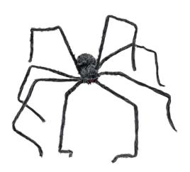Aranha cinza com pernas longas e finas, 80x18x8 cm