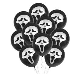 Pacote de 10 balões Scream Ghost de 30 cm