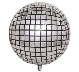 Balão de folha de bola de discoteca prateado de 55cm