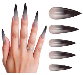 Pacote de 12 unhas góticas compridas