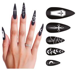 Pacote de 12 unhas compridas Vampira