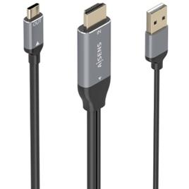 Cabo conversor Aisens A109-0871/ HDMI macho/ USB macho - USB tipo C macho/ 1,8 m/ preto