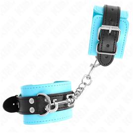 KINK - GANCHO DE PULSO FORRO DE PELE AZUL AJUSTÁVEL 20-28 CM X 5,5 CM