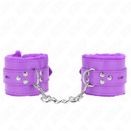 KINK - PULSO FORRO DE PELE COM FUROS QUADRADOS ROXO E CINTO ROXO AJUSTÁVEL 17-29 CM X 6 CM