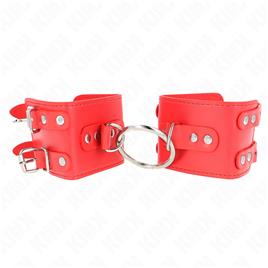 KINK - PULSO FIXO COM ANEL E PREGOS AJUSTÁVEIS VERMELHO 17-22 CM X 6,5 CM
