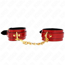 KINK - PUNHOS JOANNA ANGEL VERMELHO AJUSTÁVEL COM CORRENTE DE OURO 16,5-26 CM X 4 CM