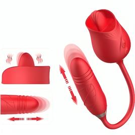 ARMONY - VIBRADOR DE FLOR DELIGHT E IMPULSO COM LÍNGUA VERMELHA