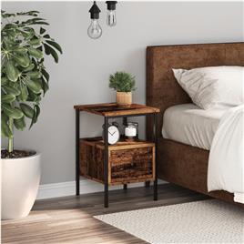 vidaXL Mesa de cabeceira 34x36x50 cm derivados madeira madeira velha