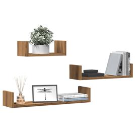vidaXL Prateleiras parede 4 pcs derivados madeira carvalho artisiano
