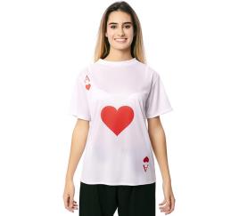 Camiseta branca adulta Ace of Hearts