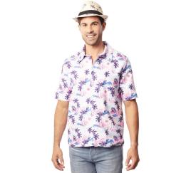 Camisa havaiana adulta com estampa roxa