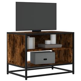 vidaXL Móvel de TV 61x40x46 cm derivados madeira/metal carvalho fumado