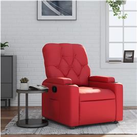vidaXL Poltrona reclinável couro artificial vermelho
