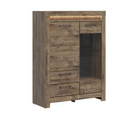 Cómoda de 2 portas com 2 gavetas led amaury