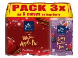 Ambientador Automatic Glade Winter Recarga Apple+berry 3x269ml