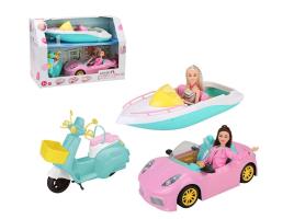Conjunto De 2 Bonecas One Two Fun +carro+mota+barco