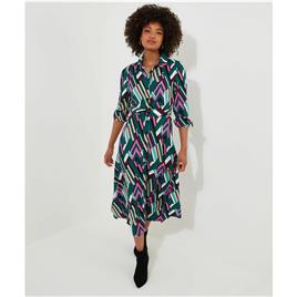 Vestido estampado estilo camisa, comprimento midi, Joe Browns