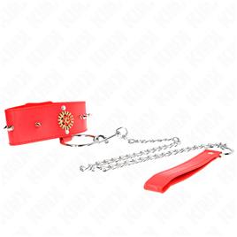 KINK - COLAR DE DIAMANTE VERMELHO COM CINTO 65 CM AJDUSTÁVEL 35-51 CM X 7 CM