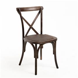 Presentes Miguel - Pack de 4 Cadeiras Altea Em Polipropileno Com Efeito Rattan e Madeira - Roble escuro