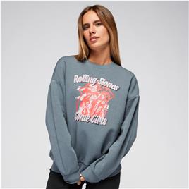 Sweat Rolling Stones - Cinza - Sweat Mulher tamanho M