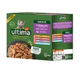 Ultima Sterilized Cat 48 x 85 g - Pack económico - Pack misto I (frango, peru, salmão, truta)