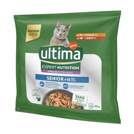 Ultima Cat Expert Nutrition Senior Frango e Vaca - 4 x 70 g