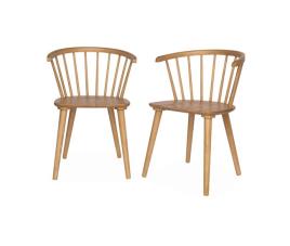 Conjunto de 2 cadeiras de bar em madeira e contraplacado, paula