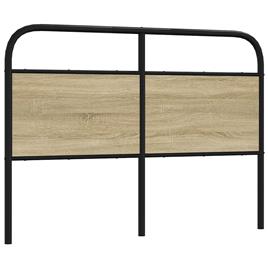 vidaXL Cabeceira de cama 140 cm derivados madeira/aço carvalho sonoma