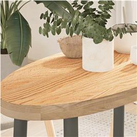 vidaXL Tampo de mesa 80x40x4 cm madeira de carvalho maciça oval