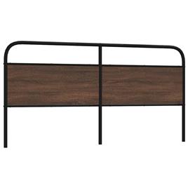vidaXL Cabeceira de cama 200cm derivados madeira/aço carvalho castanho