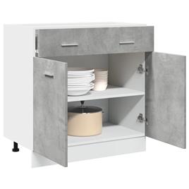 vidaXL Armário inferior c/ gavetas 80x46x81,5cm contraplacado cinzento