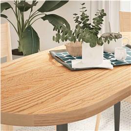vidaXL Tampo de mesa 140x60x4 cm madeira de carvalho maciça oval