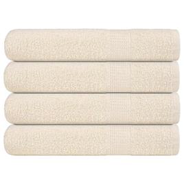 vidaXL Toalhas de sauna 4 pcs 80x200 cm 360 gsm 100% algodão creme