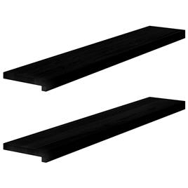 vidaXL Soleiras da janela 2 pcs 110x20x2 cm carvalho castanho-escuro