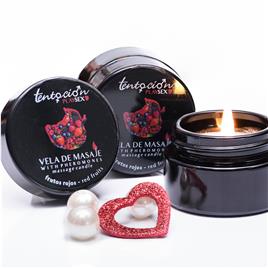 VELA COM FEROMONAS AROMA FRUTOS VERMELHOS 20ML TENTACI?N PLAY SEX