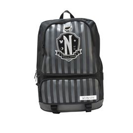 Blue Sky Studios Mochila Nevermore Wednesday Quarta-feira Listrada Cinza E Preto