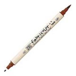 ZIG WATERCOLOUR SYSTEM Marcador Fabricolor, Ponta 2 mm e Ponta Pincel, Castanho