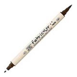 ZIG WATERCOLOUR SYSTEM Marcador Fabricolor, Ponta 2 mm e Ponta Pincel, Castanho Escuro