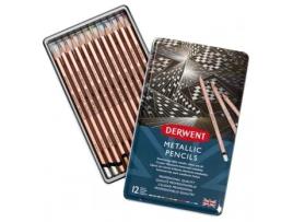 Derwent Lápis de Cor Metálicos, 12 Cores Metálicas