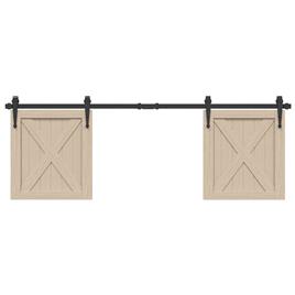 vidaXL Kit p/ porta de armário deslizante 152 cm aço carbono
