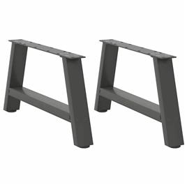 vidaXL Pernas mesa centro 2 pcs forma de A 70x(30-31) cm aço antracite