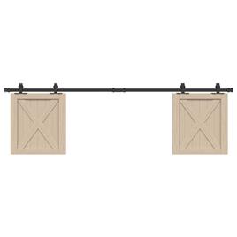 vidaXL Kit p/ porta de armário deslizante 183 cm aço carbono