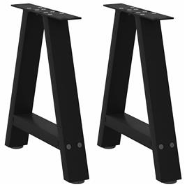 vidaXL Pernas mesa centro 2 pcs em forma de A 38x(42-43) cm aço preto