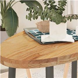 vidaXL Tampo de mesa 100x50x4 cm carvalho maciça oval castanho-claro