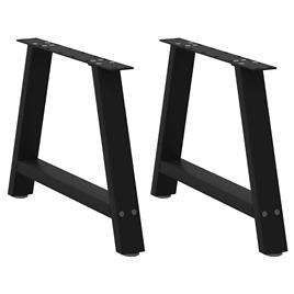 vidaXL Pernas mesa centro 2 pcs em forma de A 70x(42-43) cm aço preto