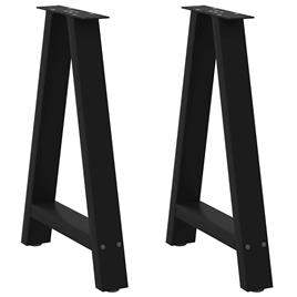 vidaXL Pernas mesa centro 2 pcs em forma de A 50x(72-73) cm aço preto