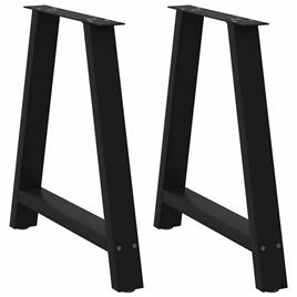 vidaXL Pernas mesa centro 2 pcs em forma de A 80x(72-73) cm aço preto
