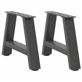 vidaXL Pernas mesa centro 2 pcs forma de A 40x(30-31) cm aço antracite