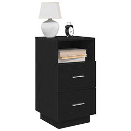 vidaXL Mesa de cabeceira com 2 gavetas 36x36x68 cm preto