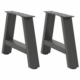 vidaXL Pernas mesa centro 2 pcs forma de A 50x(30-31) cm aço antracite